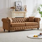 Divano a 3 posti Chesterfield 85.5 in tessuto tecnico con cuscini