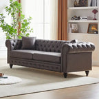 Divano a 3 posti Chesterfield 85.5 in tessuto tecnico con cuscini
