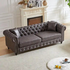 Divano a 3 posti Chesterfield 85.5 in tessuto tecnico con cuscini