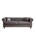Divano a 3 posti Chesterfield 85.5 in tessuto tecnico con cuscini