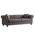 Divano a 3 posti Chesterfield 85.5 in tessuto tecnico con cuscini