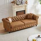 Divano a 3 posti Chesterfield 85.5 in tessuto tecnico con cuscini