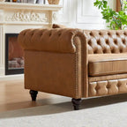Divano a 3 posti Chesterfield 85.5 in tessuto tecnico con cuscini