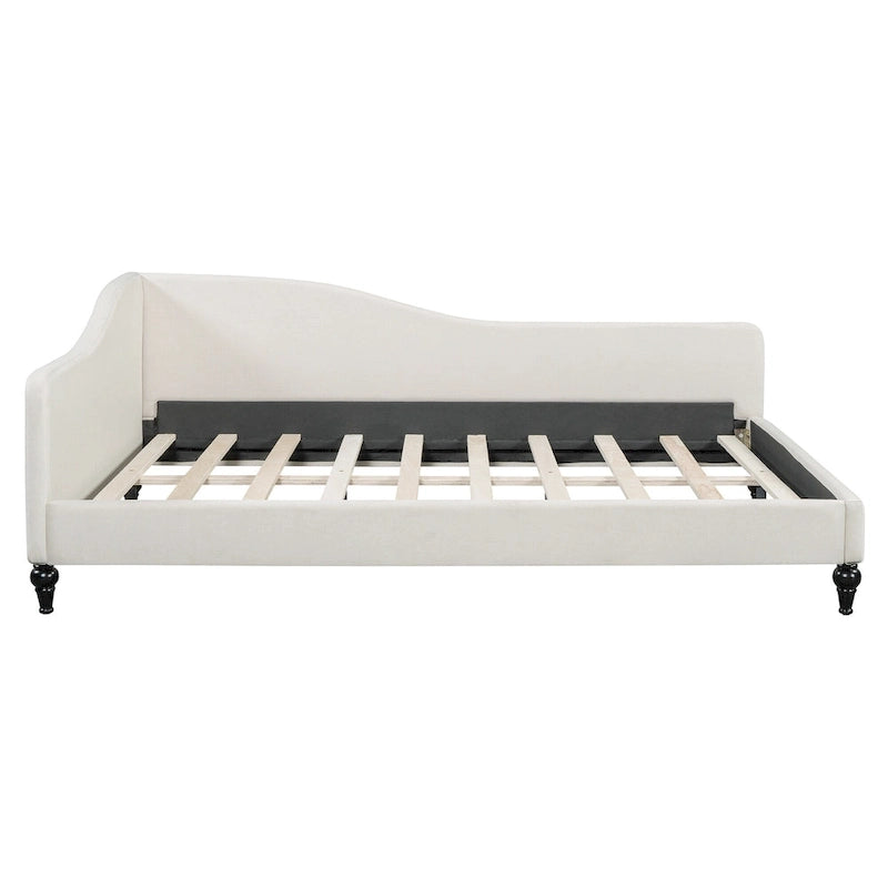 Divano Letto con Struttura a L e Piedini in Legno