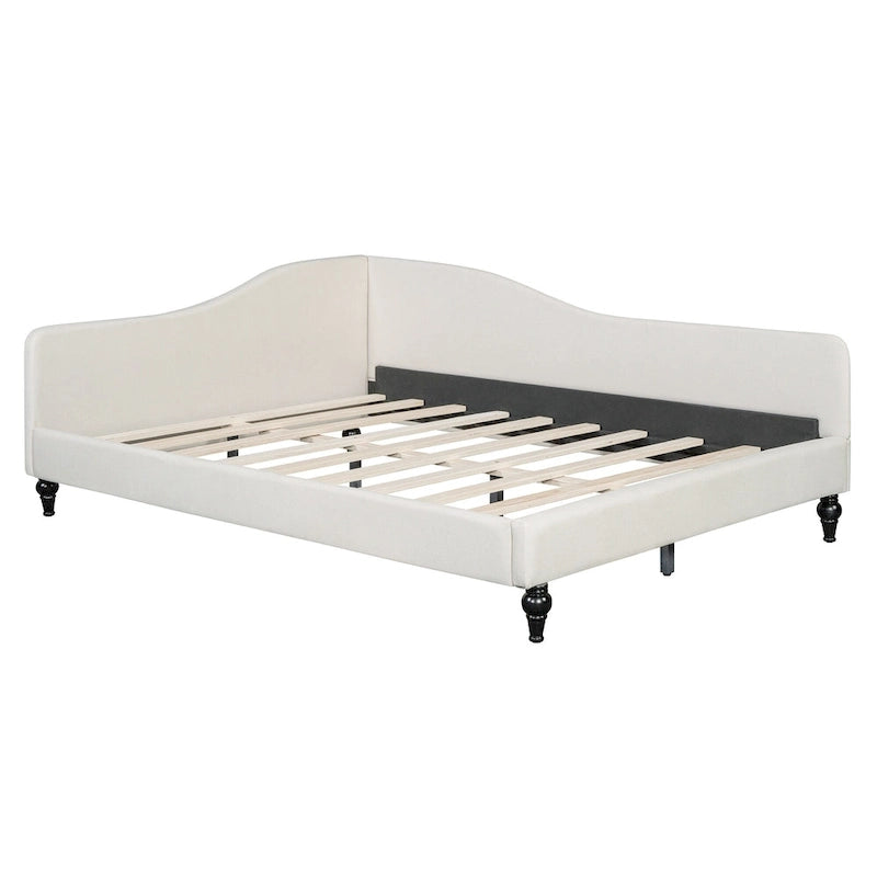 Divano Letto con Struttura a L e Piedini in Legno