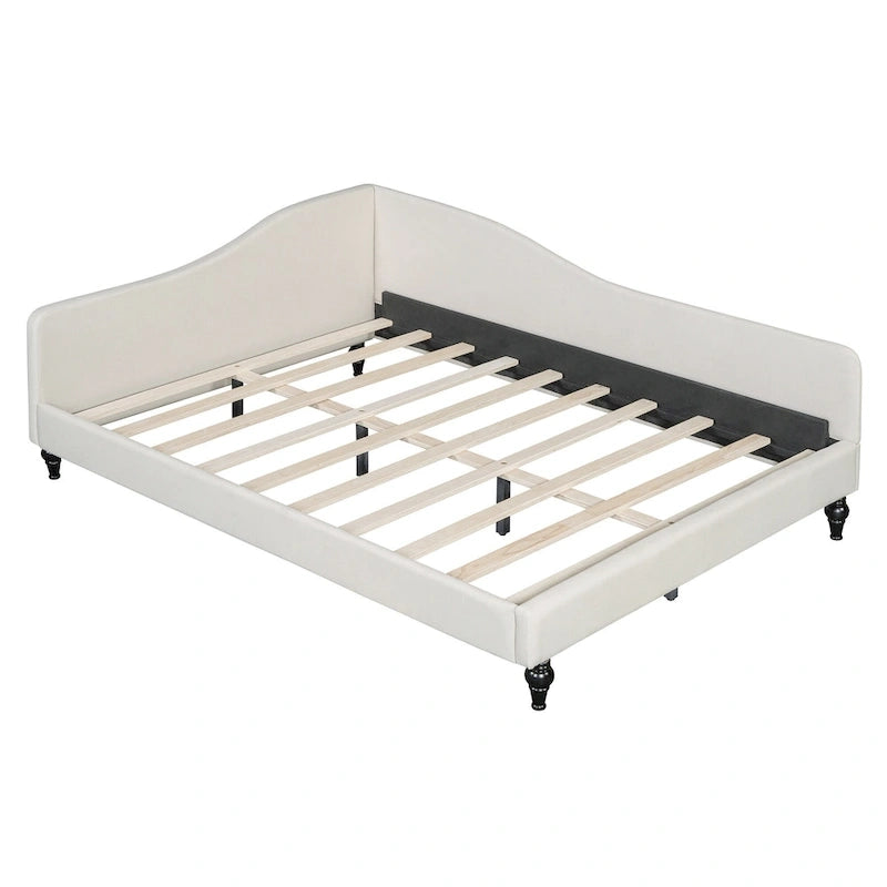 Divano Letto con Struttura a L e Piedini in Legno