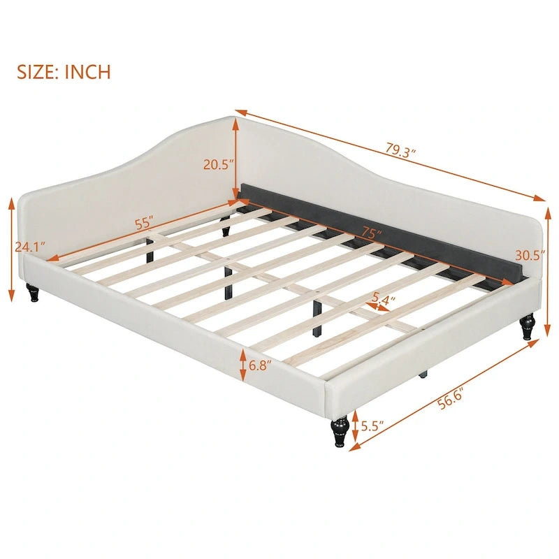Divano Letto con Struttura a L e Piedini in Legno