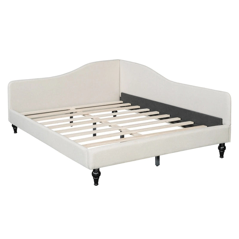 Divano Letto con Struttura a L e Piedini in Legno