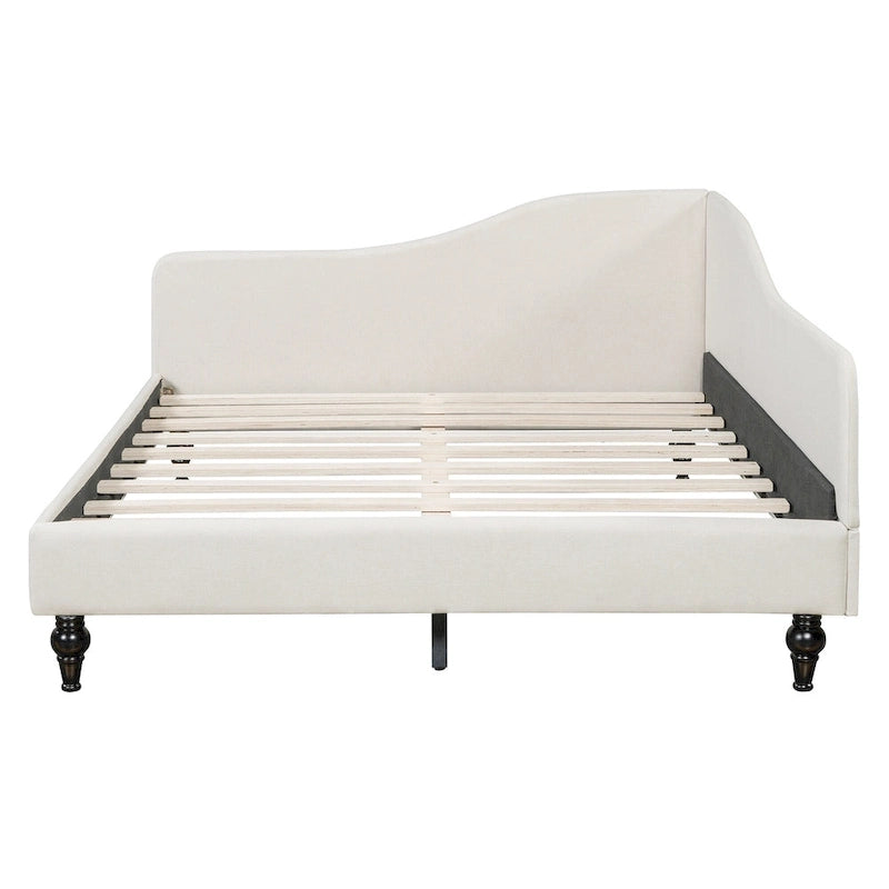 Divano Letto con Struttura a L e Piedini in Legno