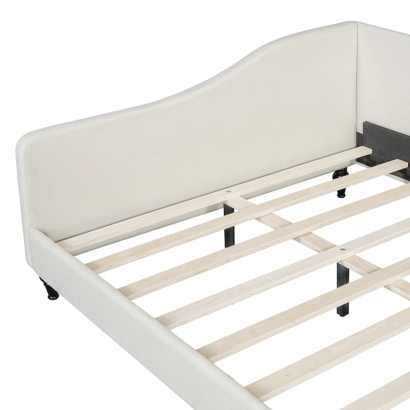 Divano Letto con Struttura a L e Piedini in Legno