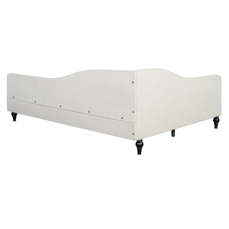 Divano Letto con Struttura a L e Piedini in Legno