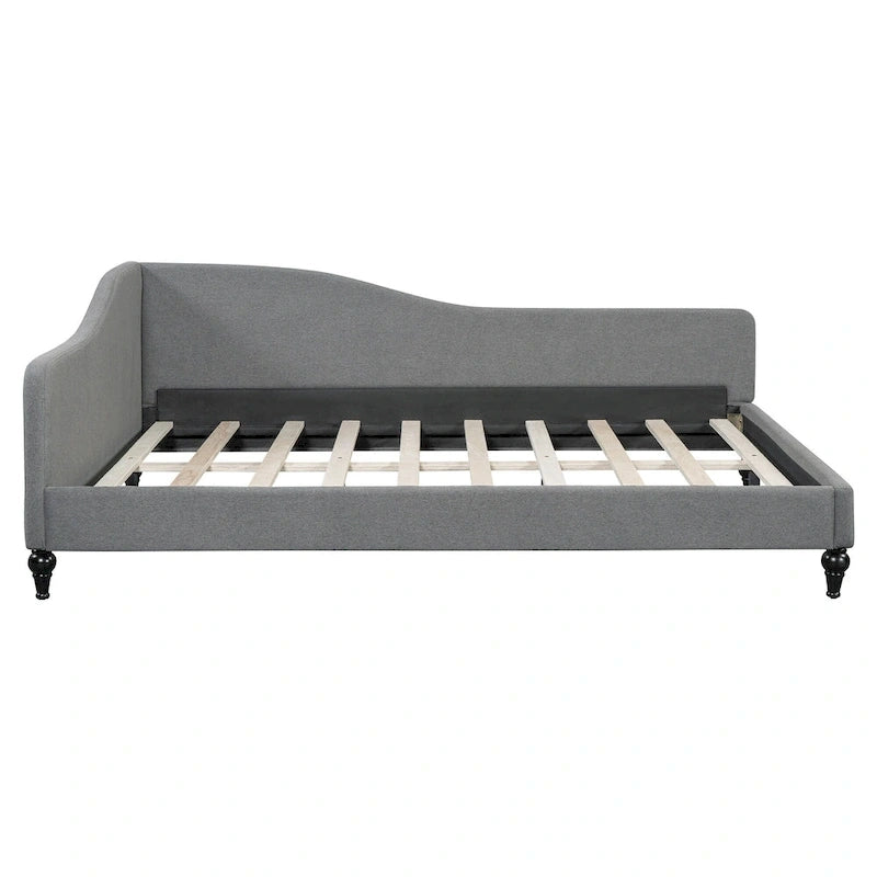 Divano Letto con Struttura a L e Piedini in Legno