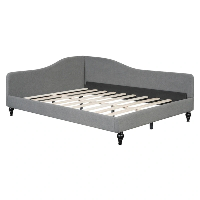 Divano Letto con Struttura a L e Piedini in Legno