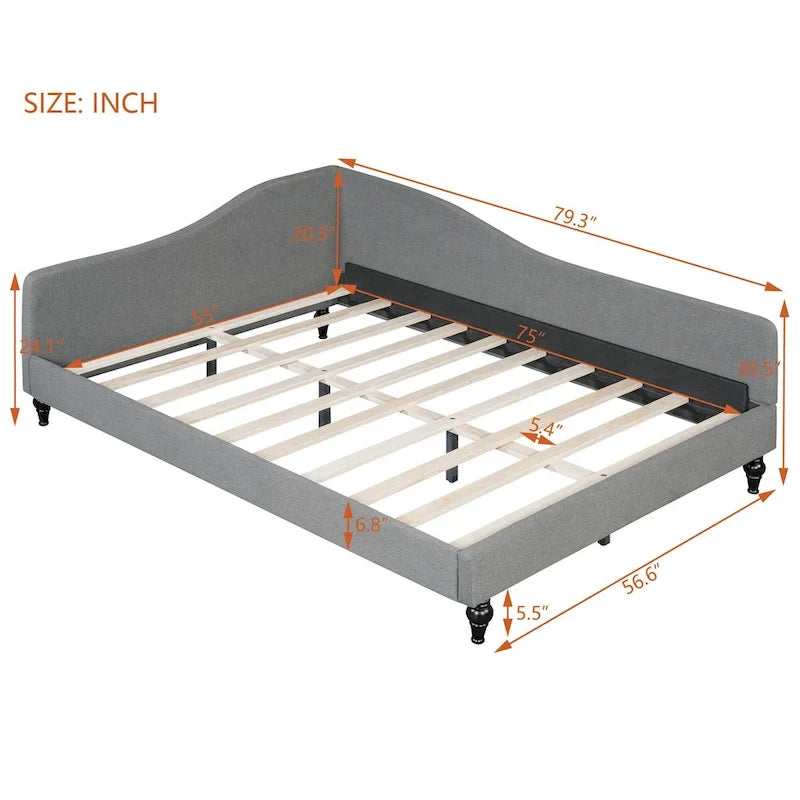 Divano Letto con Struttura a L e Piedini in Legno