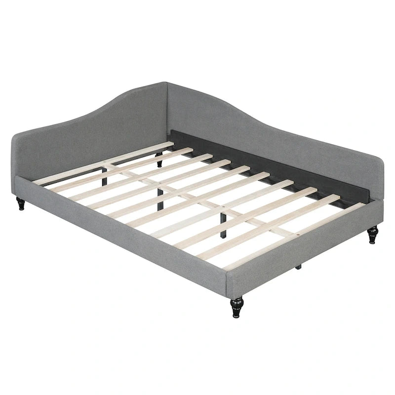 Divano Letto con Struttura a L e Piedini in Legno