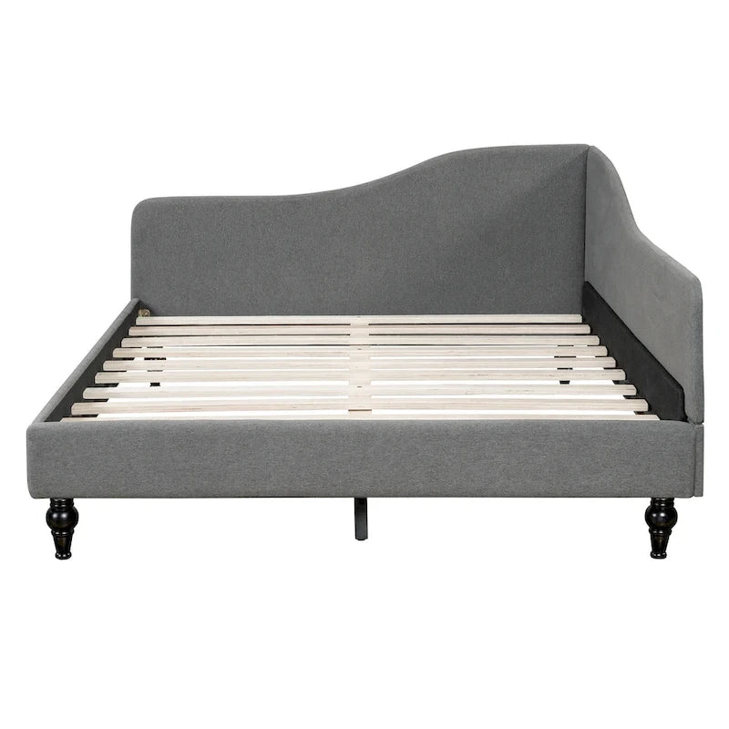 Divano Letto con Struttura a L e Piedini in Legno