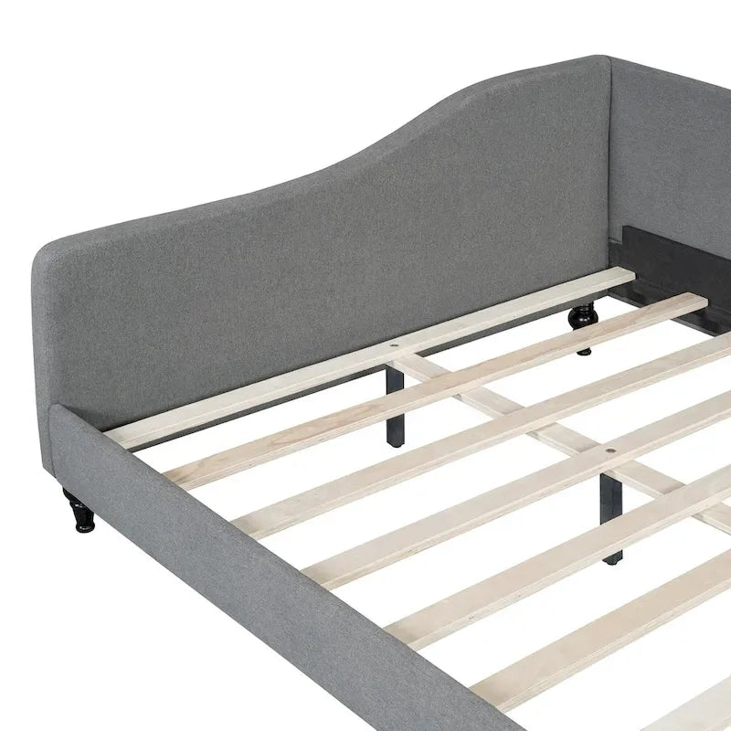Divano Letto con Struttura a L e Piedini in Legno