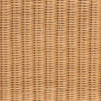 Pouf ottomano in rattan naturale Palm Scallop con cuscino - Panca in vimini intrecciata a mano per soggiorno o camera da letto, stile Boho costiero, rettangolare
