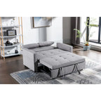Divanetto letto convertibile 3-in-1 in lino grigio chiaro con tasca laterale