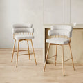 Bremen 180Sgabelli da bancone girevoli in velluto con gambe in metallo (set da 2)