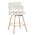   Bremen 180Swivel 26 Velvet Counter Stools with Metal Legs (Set of 2)