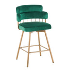 Bremen 180Sgabelli da bancone girevoli in velluto con gambe in metallo (set da 2)