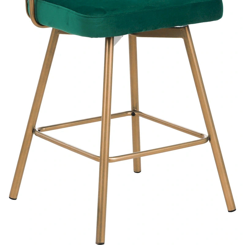 Bremen 180Sgabelli da bancone girevoli in velluto con gambe in metallo (set da 2)