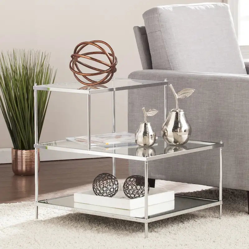   Grant Glam Mirrored Side Table
