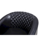 Poltrona a barilotto Accent, sedia da salotto con borchie e gambe in legno massiccio