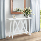 Consolle e Tavolo d'ingresso rustico bianco - 32,5 A x 47,9 L x 15 P
