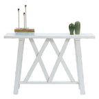 Consolle e Tavolo d'ingresso rustico bianco - 32,5 A x 47,9 L x 15 P