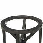 Elegante tavolino da caffè in vetro con base in legno massello