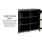 Credenza 2 ante 147 cm con pannelli in rattan ad arco