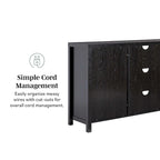 Credenza 2 ante 147 cm con pannelli in rattan ad arco