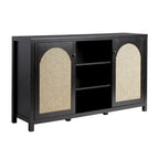 Credenza 2 ante 147 cm con pannelli in rattan ad arco