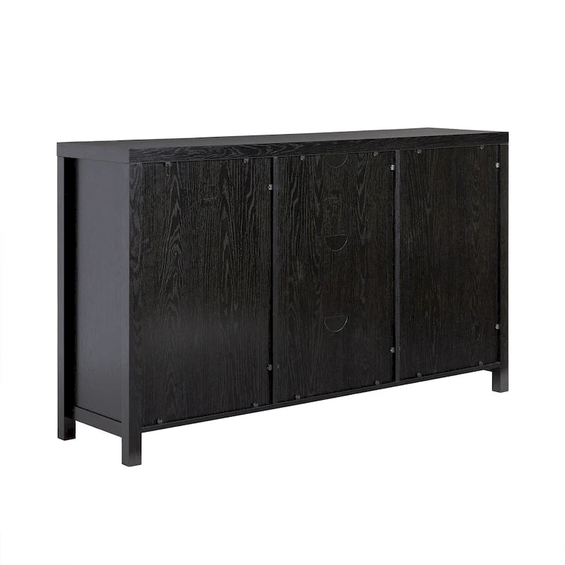 Credenza 2 ante 147 cm con pannelli in rattan ad arco