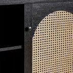 Credenza 2 ante 147 cm con pannelli in rattan ad arco