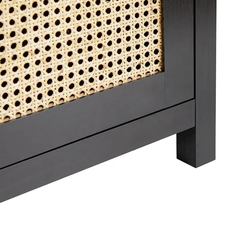 Credenza 2 ante 147 cm con pannelli in rattan ad arco