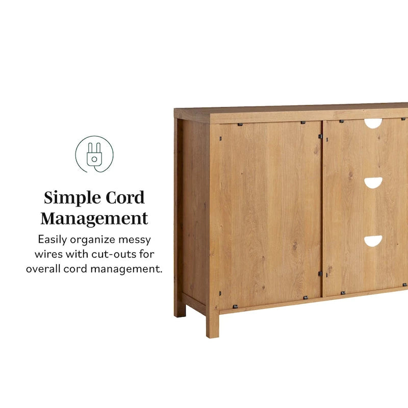 Credenza 2 ante 147 cm con pannelli in rattan ad arco