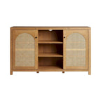 Credenza 2 ante 147 cm con pannelli in rattan ad arco