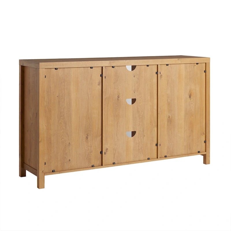 Credenza 2 ante 147 cm con pannelli in rattan ad arco