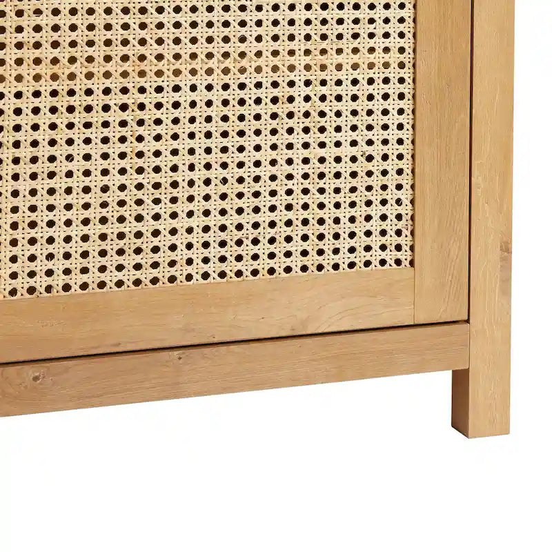 Credenza 2 ante 147 cm con pannelli in rattan ad arco