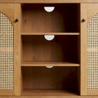 Credenza 2 ante 147 cm con pannelli in rattan ad arco