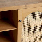 Credenza 2 ante 147 cm con pannelli in rattan ad arco