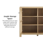 Credenza 2 ante 147 cm con pannelli in rattan ad arco