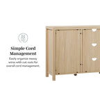 Credenza 2 ante 147 cm con pannelli in rattan ad arco