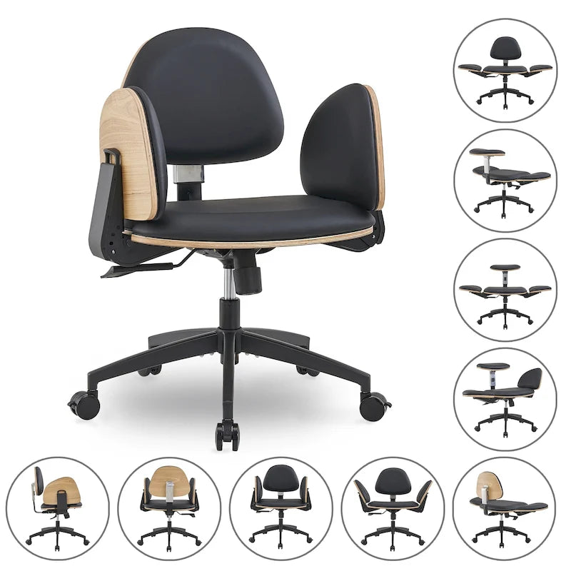 Sedia da meditazione ergonomica nera regolabile, multiposizione, per casa/ufficio