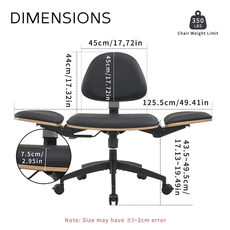 Sedia da meditazione ergonomica nera regolabile, multiposizione, per casa/ufficio