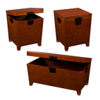 Tavolino da caffè e set di 2 tavolini laterali Liatris Oak Wood Trunk