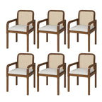Set di 6 sedie da pranzo Antoine Modern Ratten Back con cuscino rimovibile di